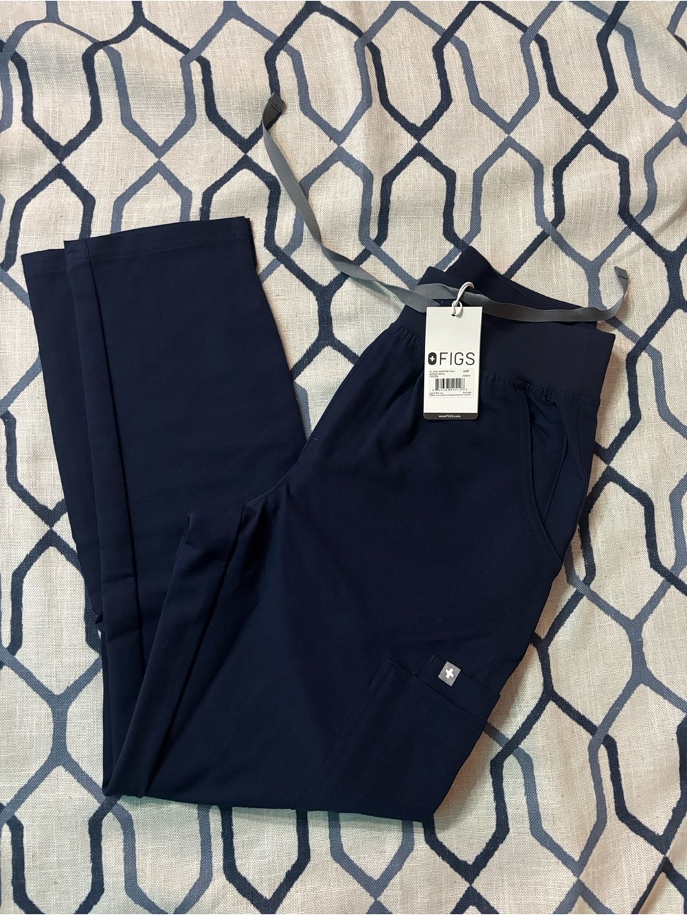 Figs High Waisted Yola Scrub Pant Navy Size XSP